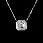 3ctw Bezel Asscher Solitaire Pendant