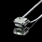 3ctw Bezel Asscher Solitaire Pendant