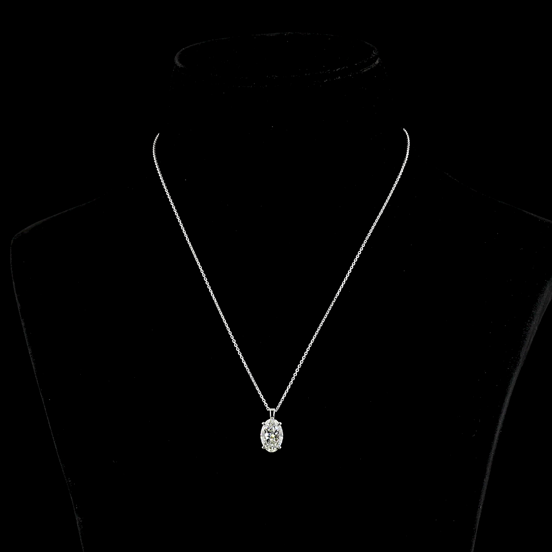 2-3/4ctw Prong Oval Solitaire Pendant
