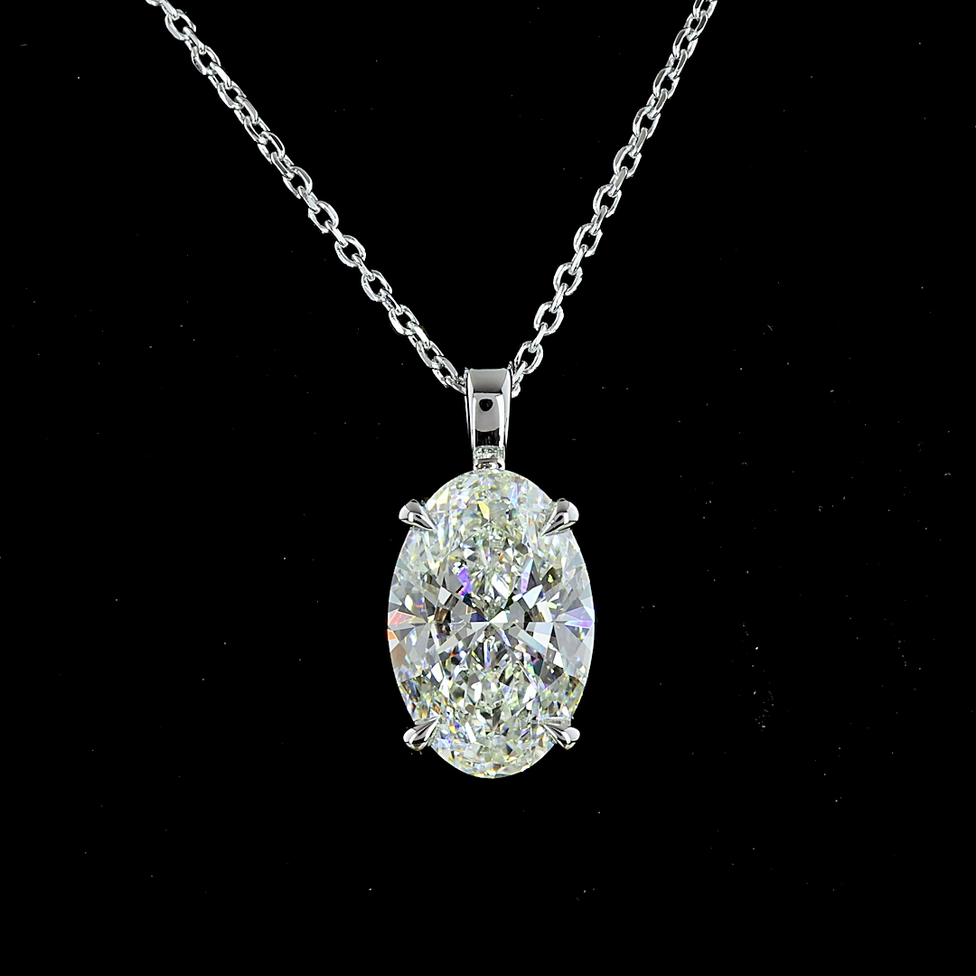 2-3/4ctw Prong Oval Solitaire Pendant