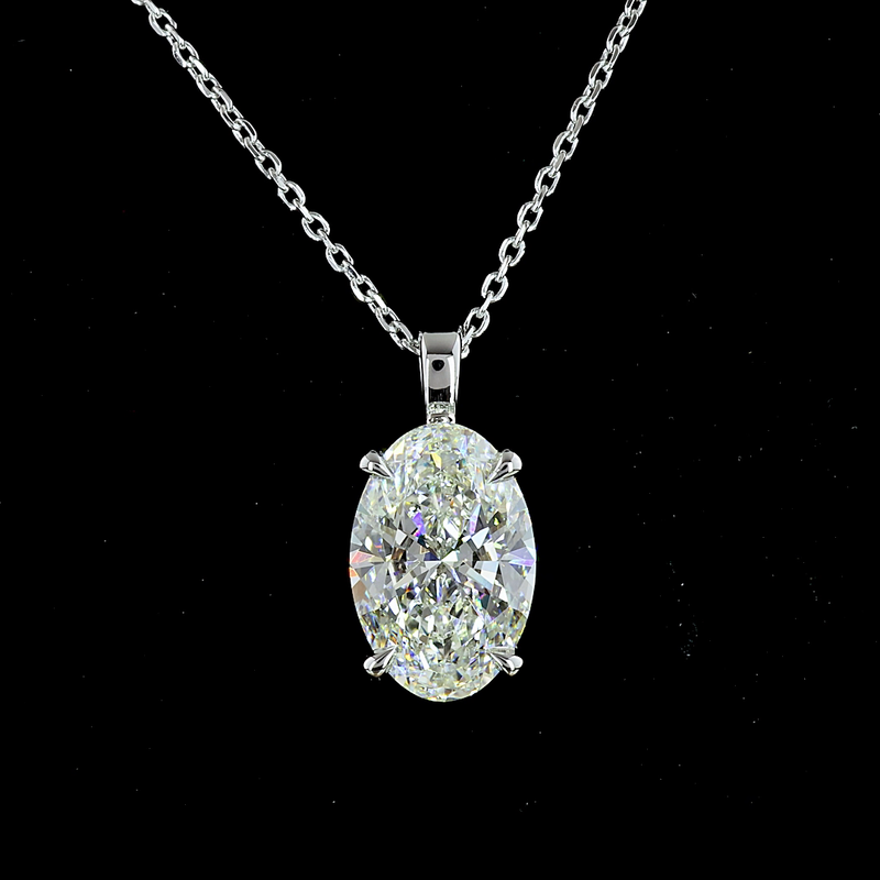 2-3/4ctw Prong Oval Solitaire Pendant