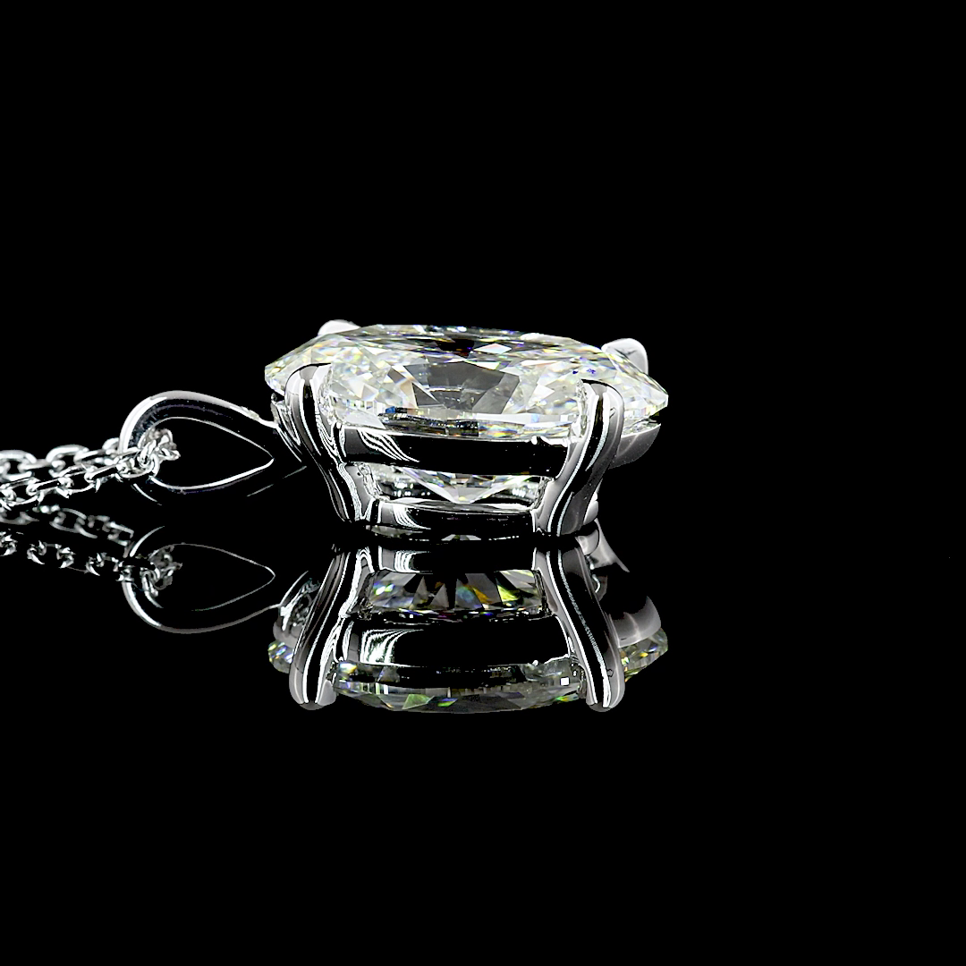 2-3/4ctw Prong Oval Solitaire Pendant
