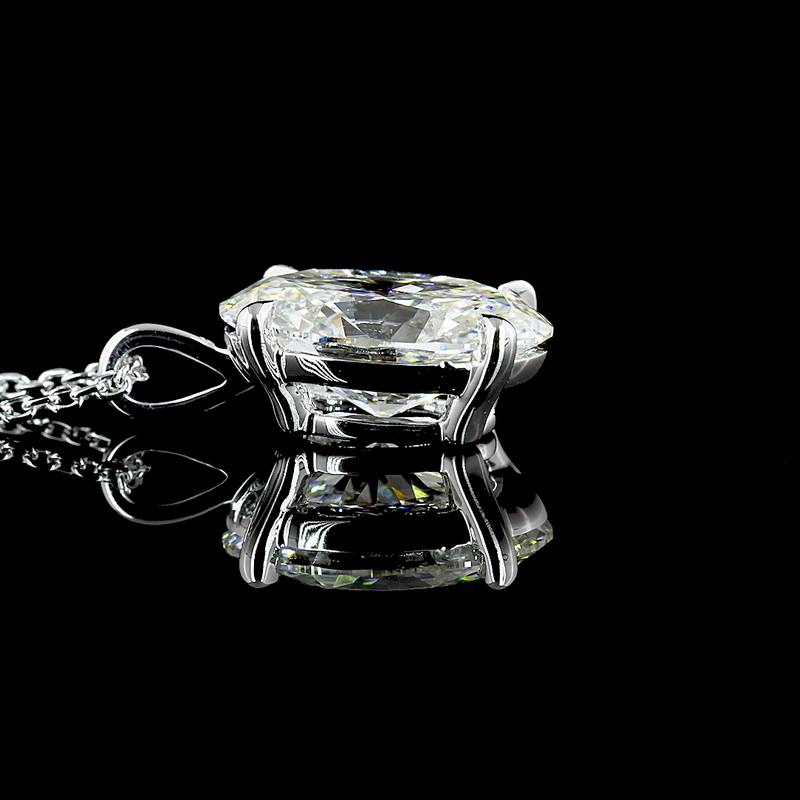 2-3/4ctw Prong Oval Solitaire Pendant