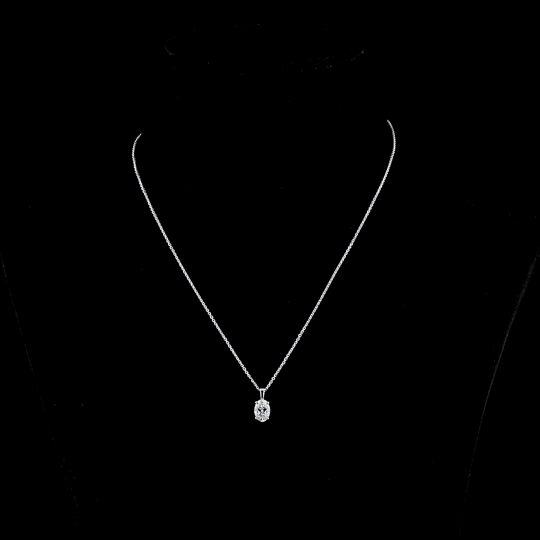 1ctw Prong Oval Solitaire Pendant