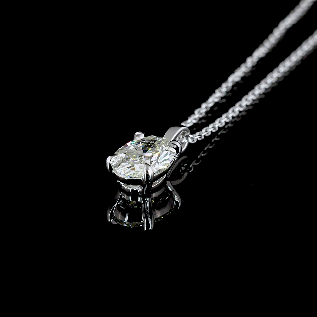 1ctw Prong Oval Solitaire Pendant
