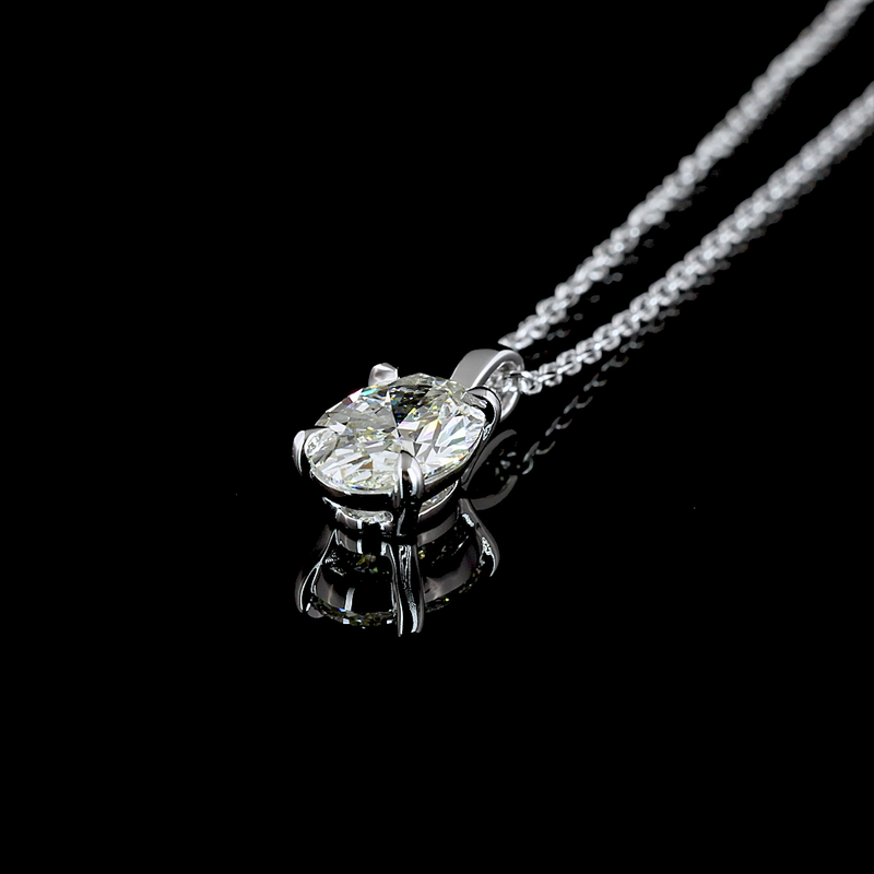 1ctw Prong Oval Solitaire Pendant