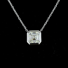 1-1/4ctw Bezel Asscher Solitaire Pendant