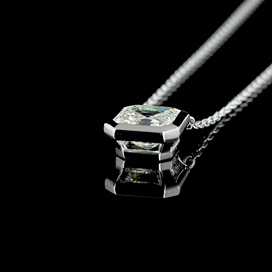 1-1/4ctw Bezel Asscher Solitaire Pendant