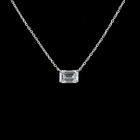 1ctw Prong East West Emerald Solitaire Pendant