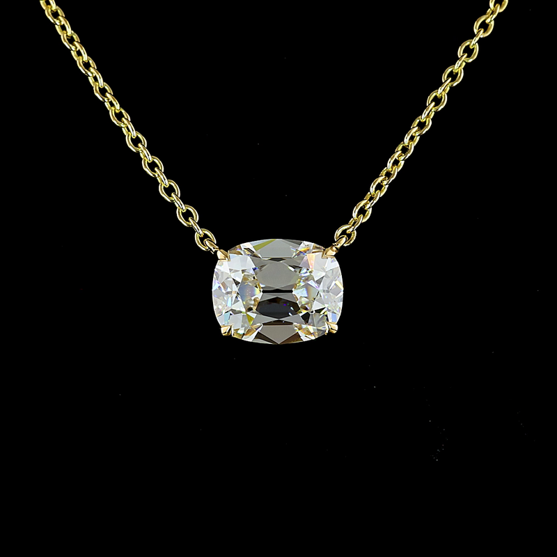 2ctw Prong East West Cushion Solitaire Pendant