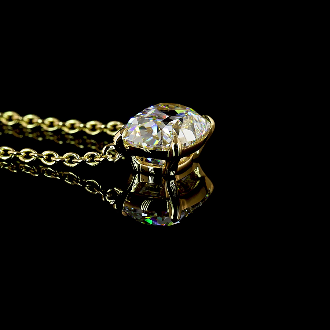 2ctw Prong East West Cushion Solitaire Pendant