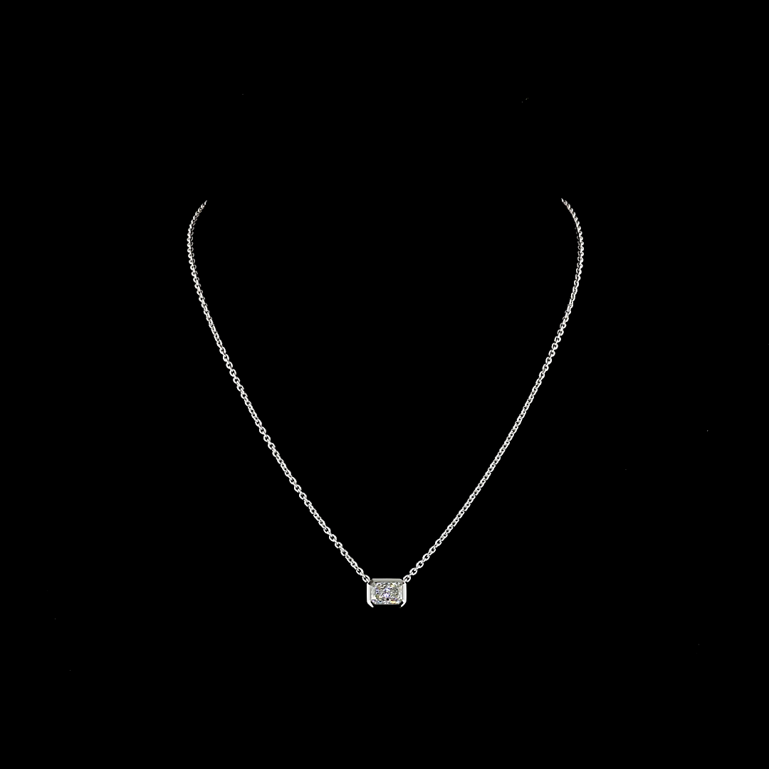 1-1/2ctw Bezel East West Radiant Solitaire Pendant
