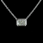 1-1/2ctw Bezel East West Radiant Solitaire Pendant