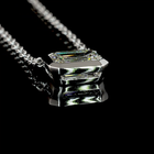 1-3/4ctw Bezel East West Emerald Solitaire Pendant