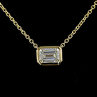 1-3/4ctw Bezel East West Emerald Solitaire Pendant