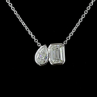 2-3/4ctw Bezel Emerald & Pear Toi et Moi Pendant
