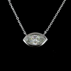 1ctw Bezel East West Marquise Solitaire Pendant