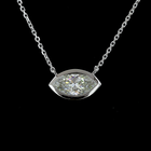 1ctw Bezel East West Marquise Solitaire Pendant