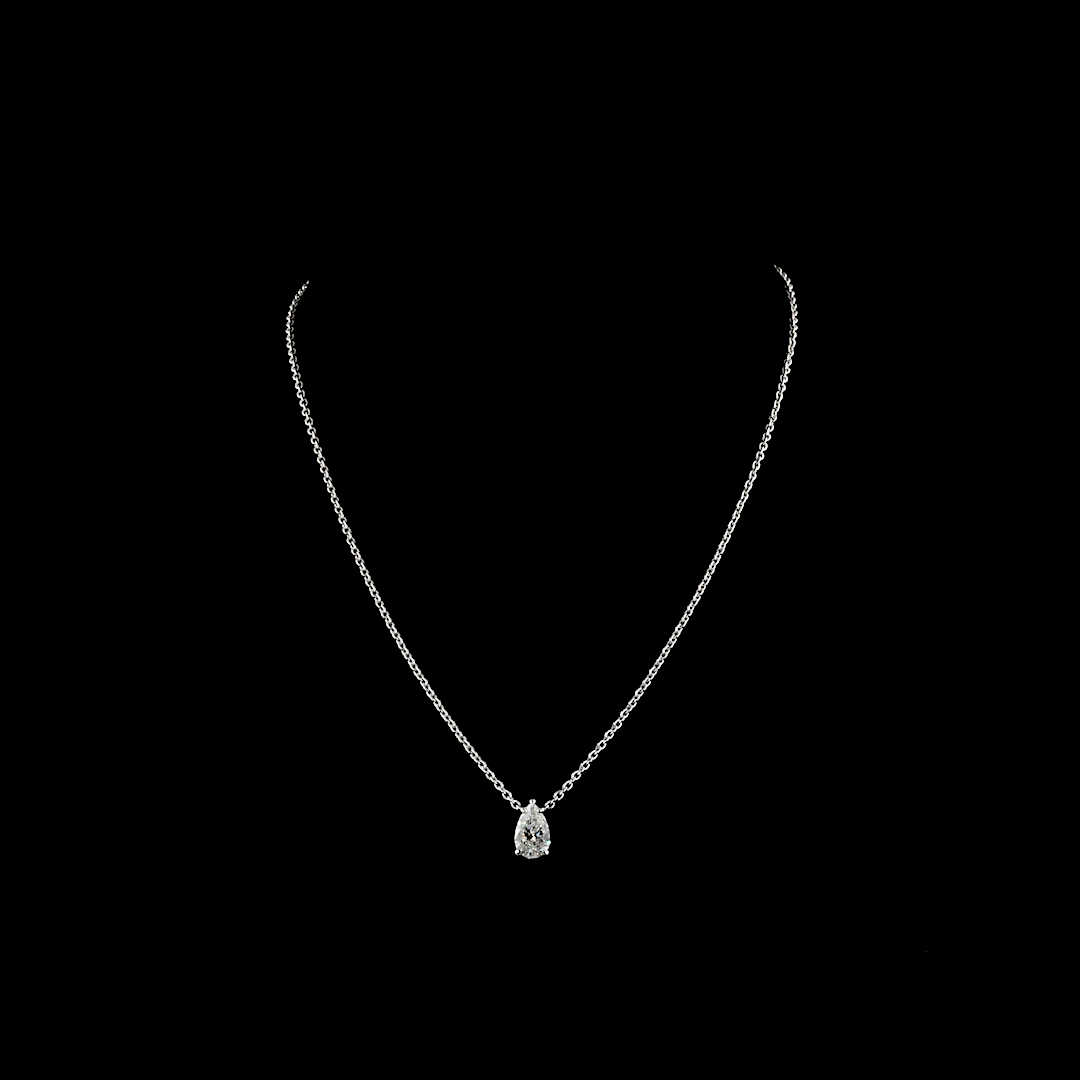 1-1/2ctw Prong Pear Solitaire Pendant