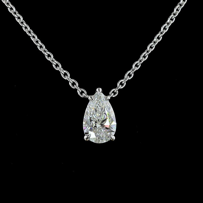 1-1/2ctw Prong Pear Solitaire Pendant