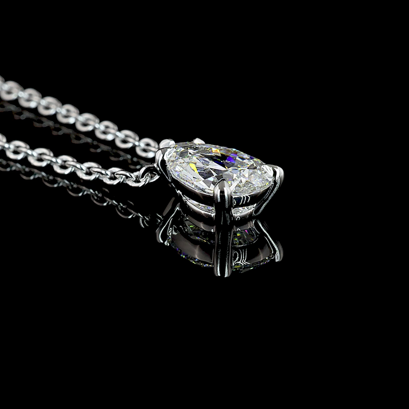 1-1/2ctw Prong Pear Solitaire Pendant