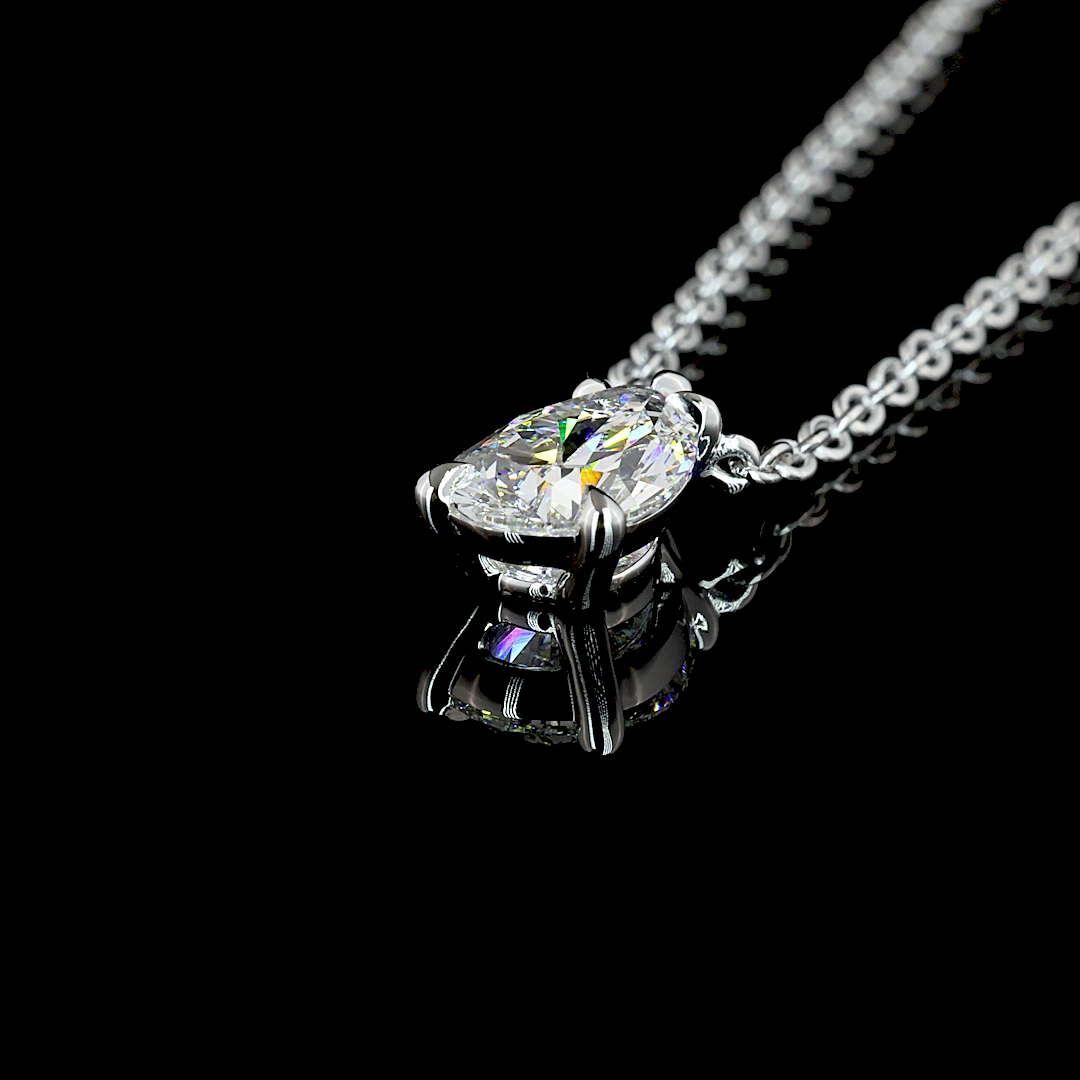 1-1/2ctw Prong Pear Solitaire Pendant