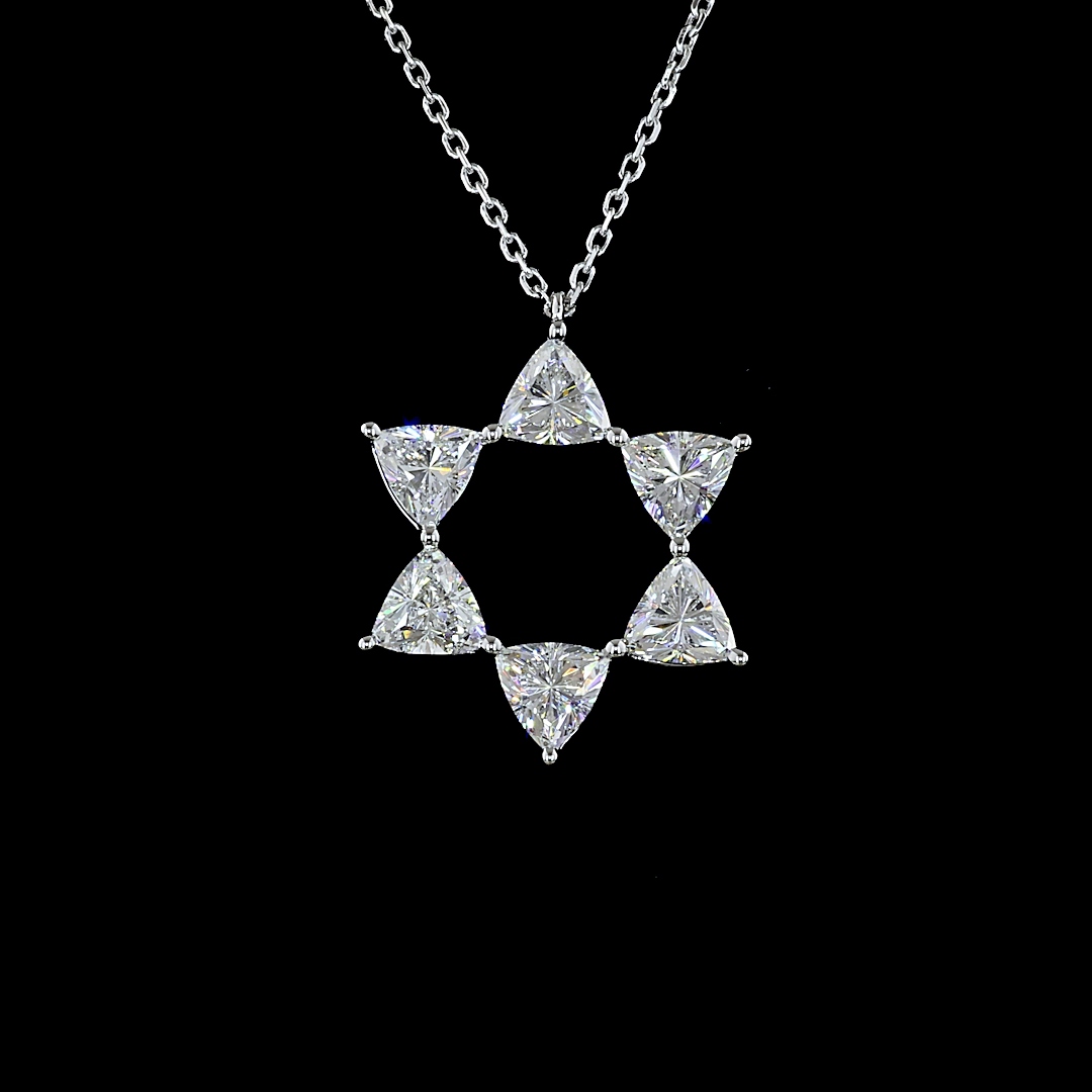 1-3/4ctw Prong Triangle Pendant