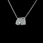 1-1/2ctw Prong Emerald & Pear Toi et Moi Pendant