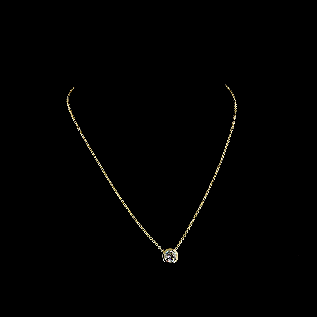 1-1/2ctw Bezel Round Solitaire Pendant