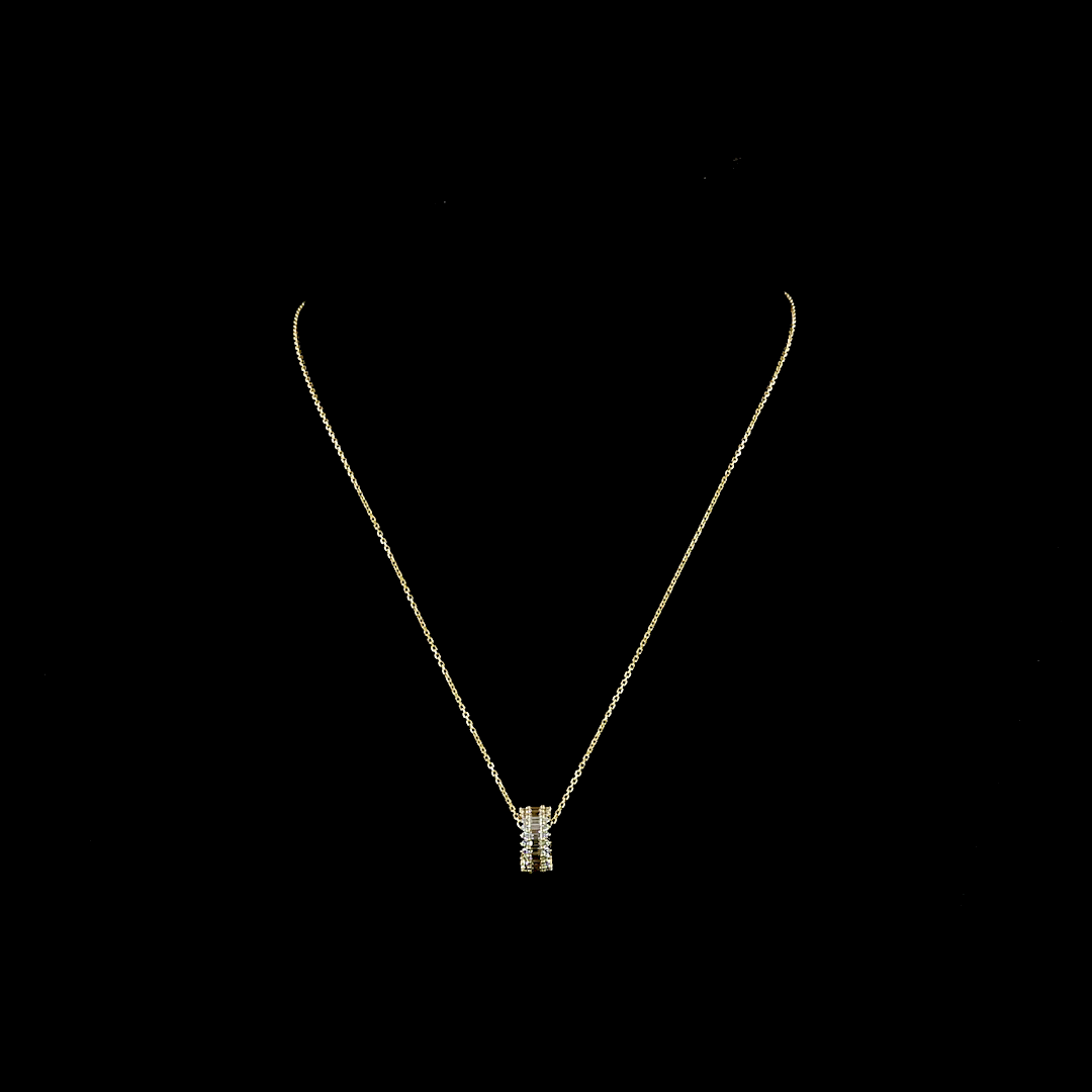 1-1/4ctw Prong East West Baguette & Round Pendant Pendant