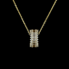 1-1/4ctw Prong East West Baguette & Round Pendant Pendant