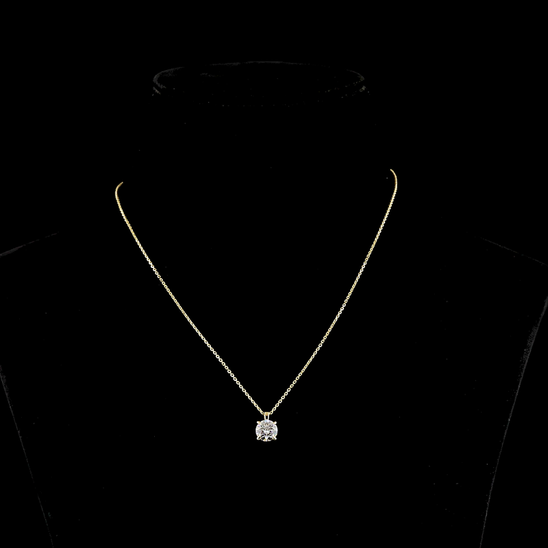 1-1/2ctw Prong Round Solitaire Pendant