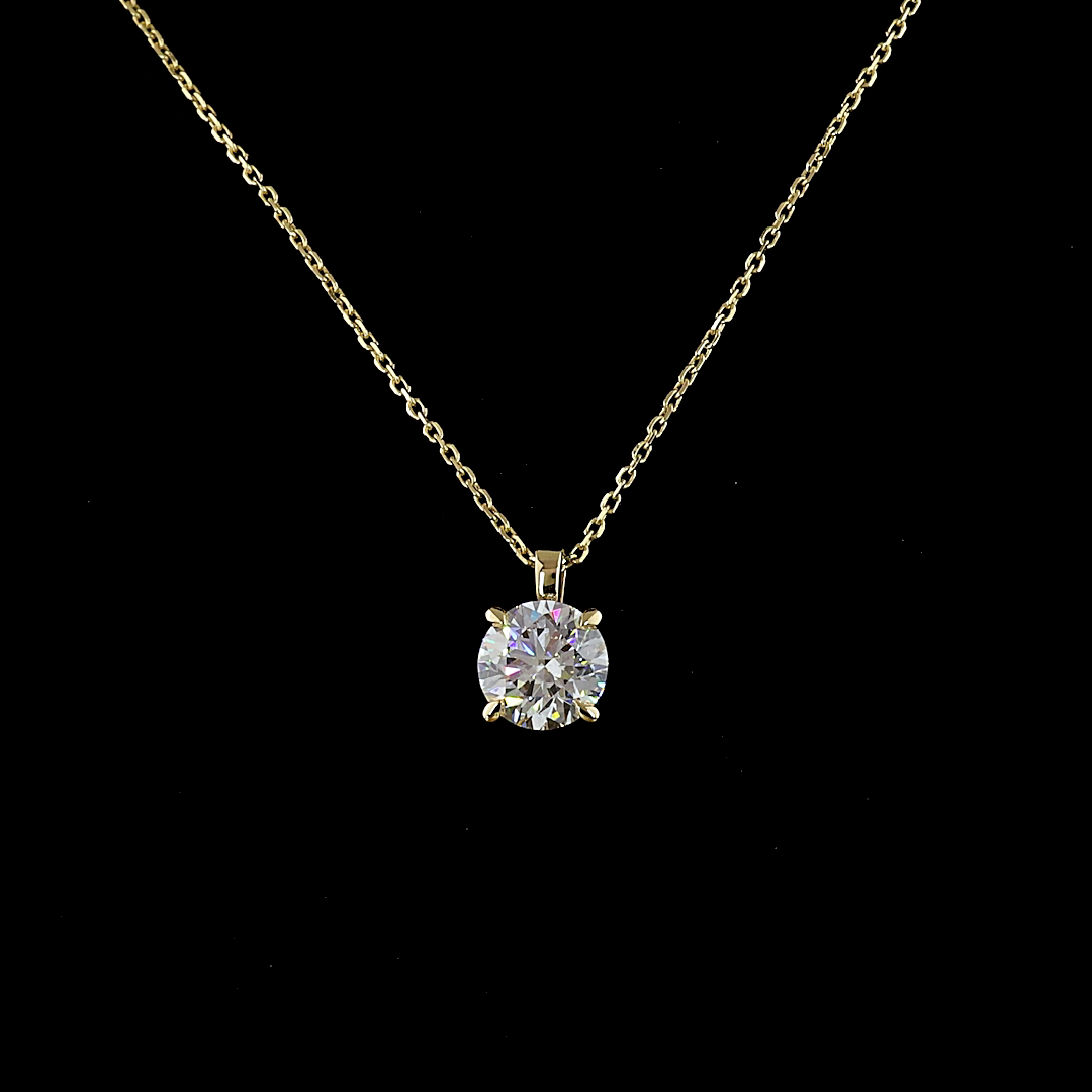 1-1/2ctw Prong Round Solitaire Pendant