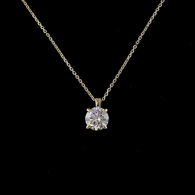 1-1/2ctw Prong Round Solitaire Pendant