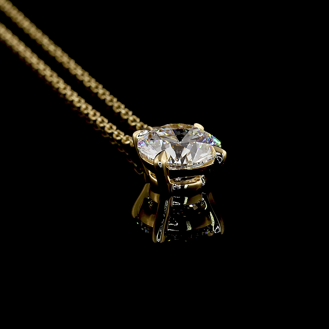 1-1/2ctw Prong Round Solitaire Pendant