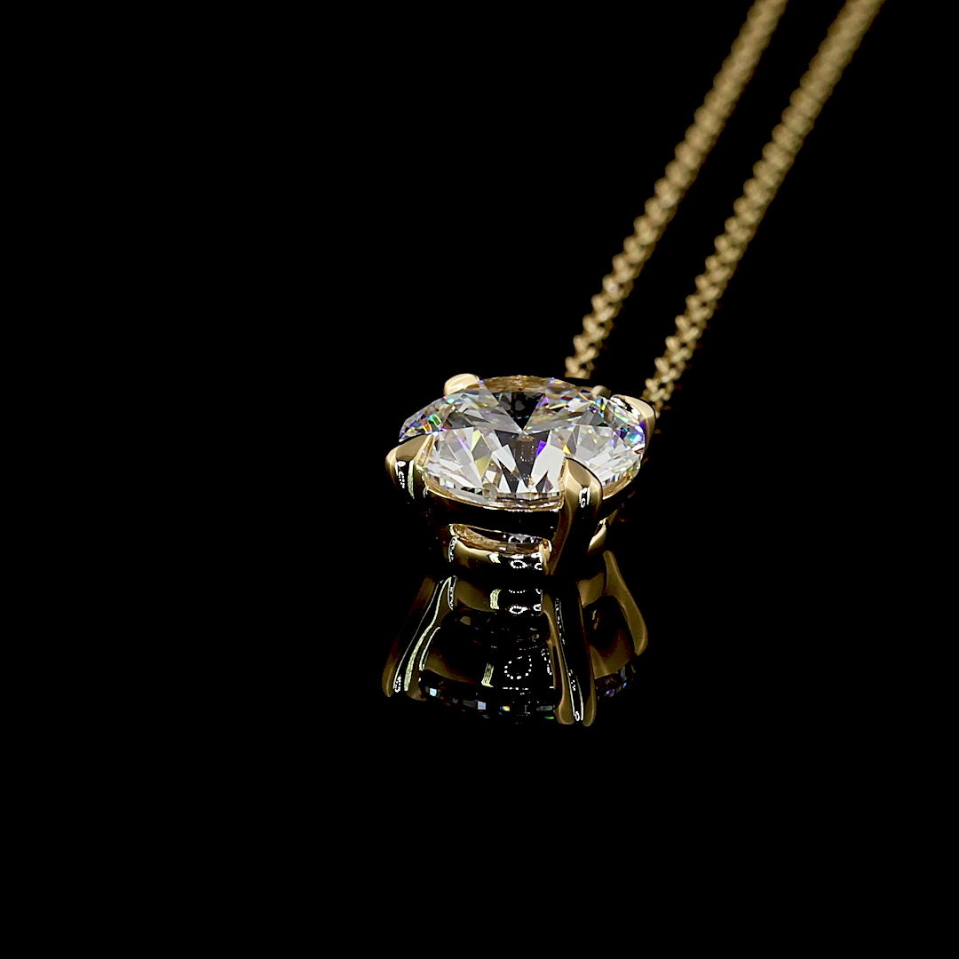 1-1/2ctw Prong Round Solitaire Pendant