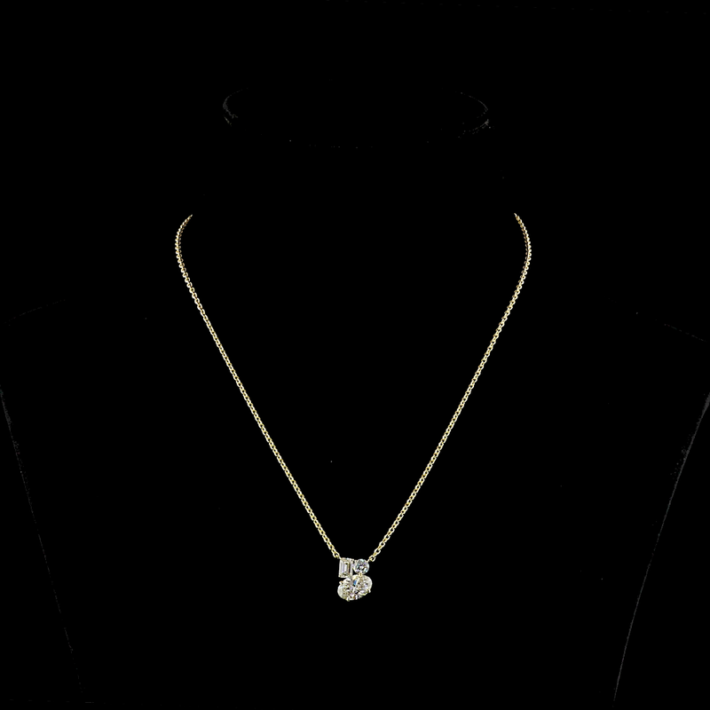 2-1/4ctw Prong Oval & Emerald Pendant