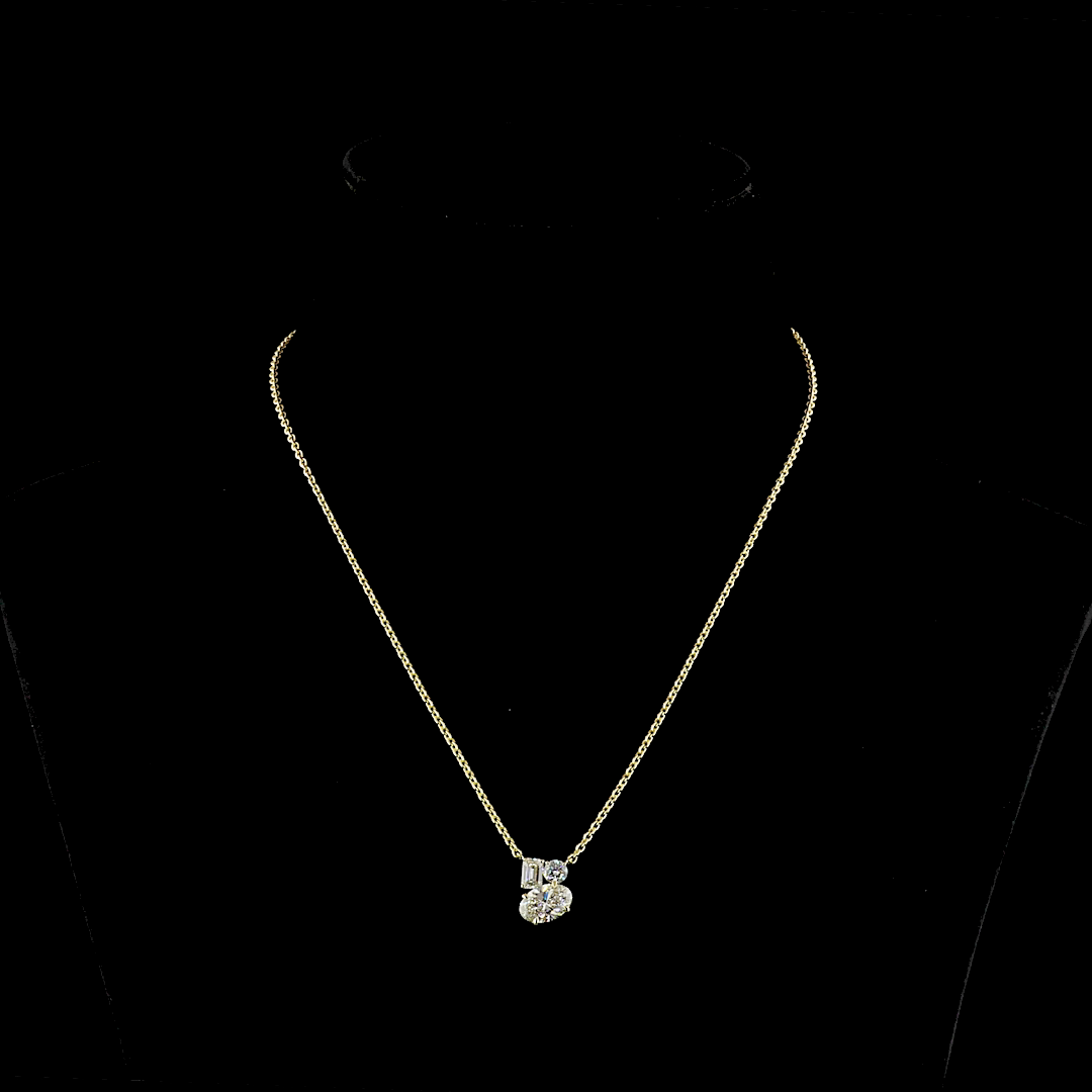 2-1/4ctw Prong Oval & Emerald Pendant Pendant