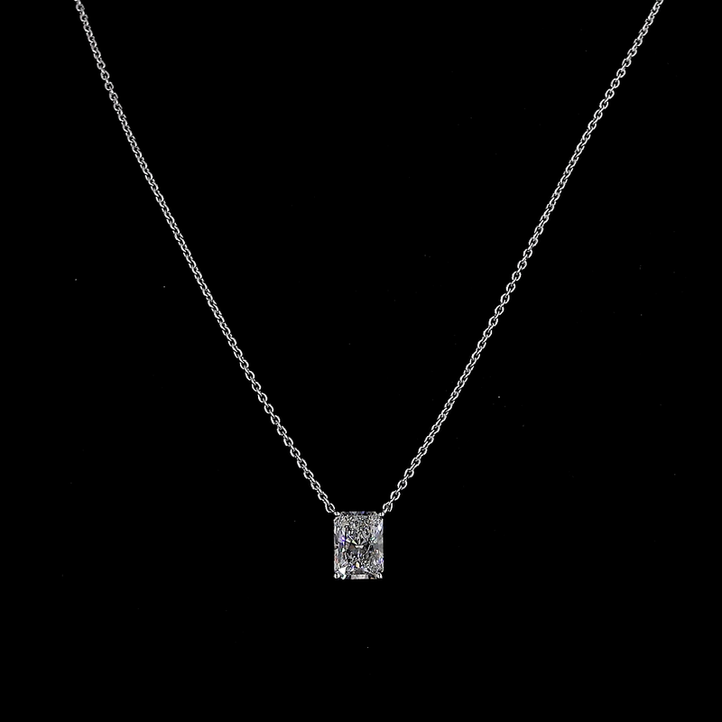 2ctw Prong East West Radiant Solitaire Pendant