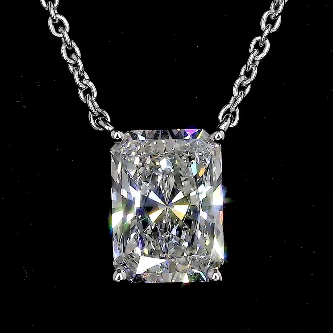 2ctw Prong East West Radiant Solitaire Pendant