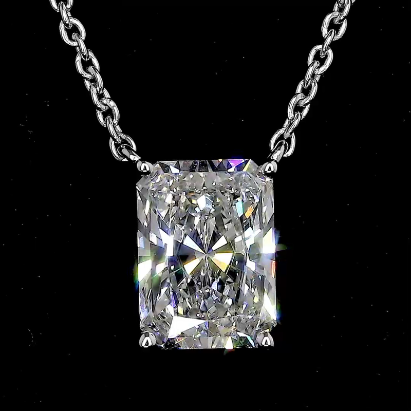 2ctw Prong East West Radiant Solitaire Pendant