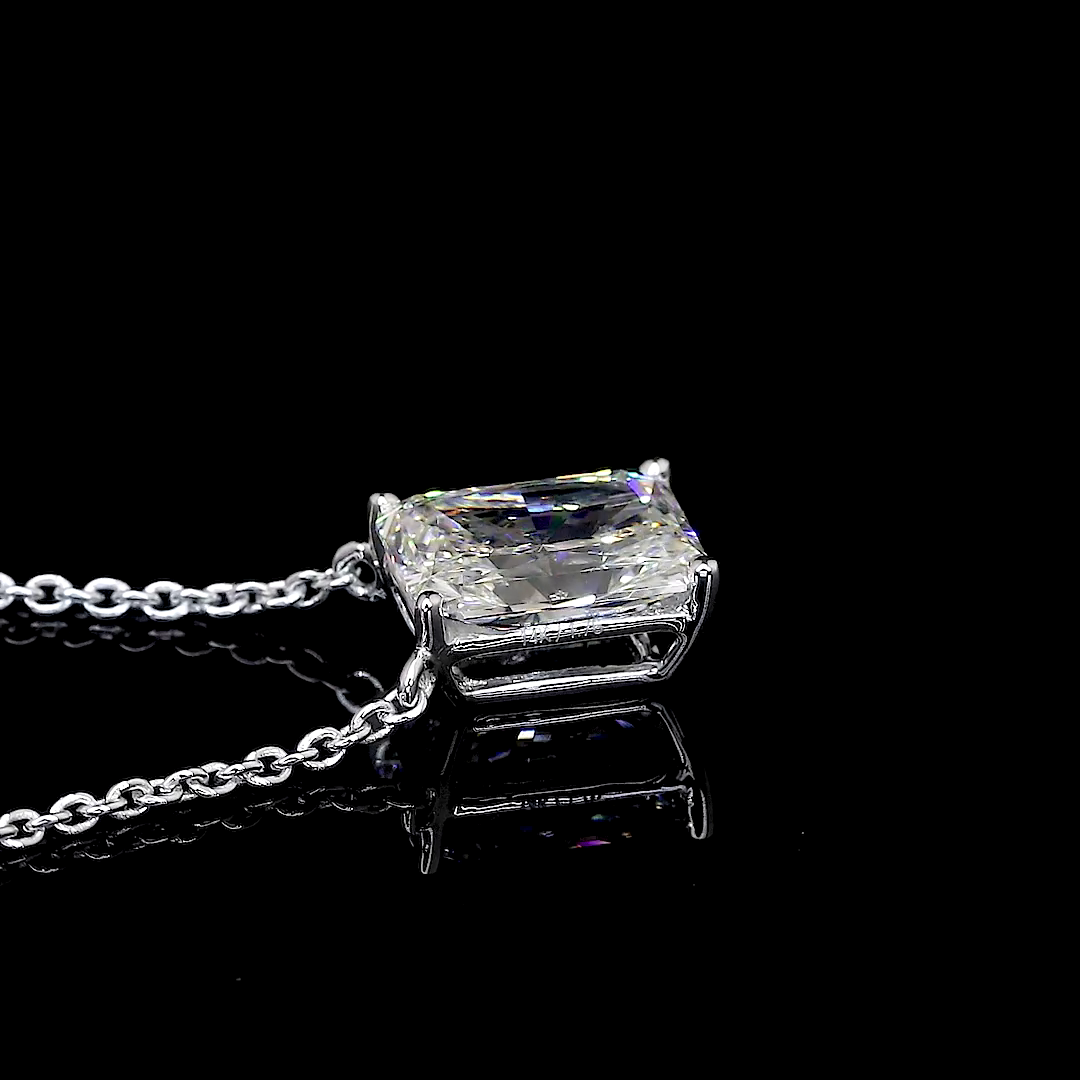 2ctw Prong East West Radiant Solitaire Pendant