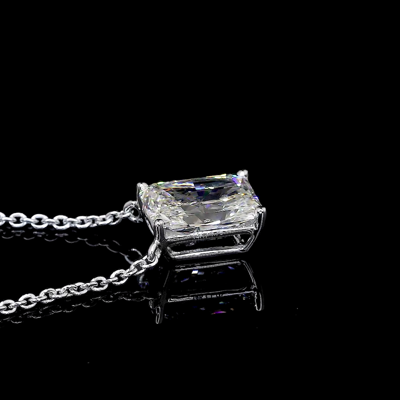 2ctw Prong East West Radiant Solitaire Pendant