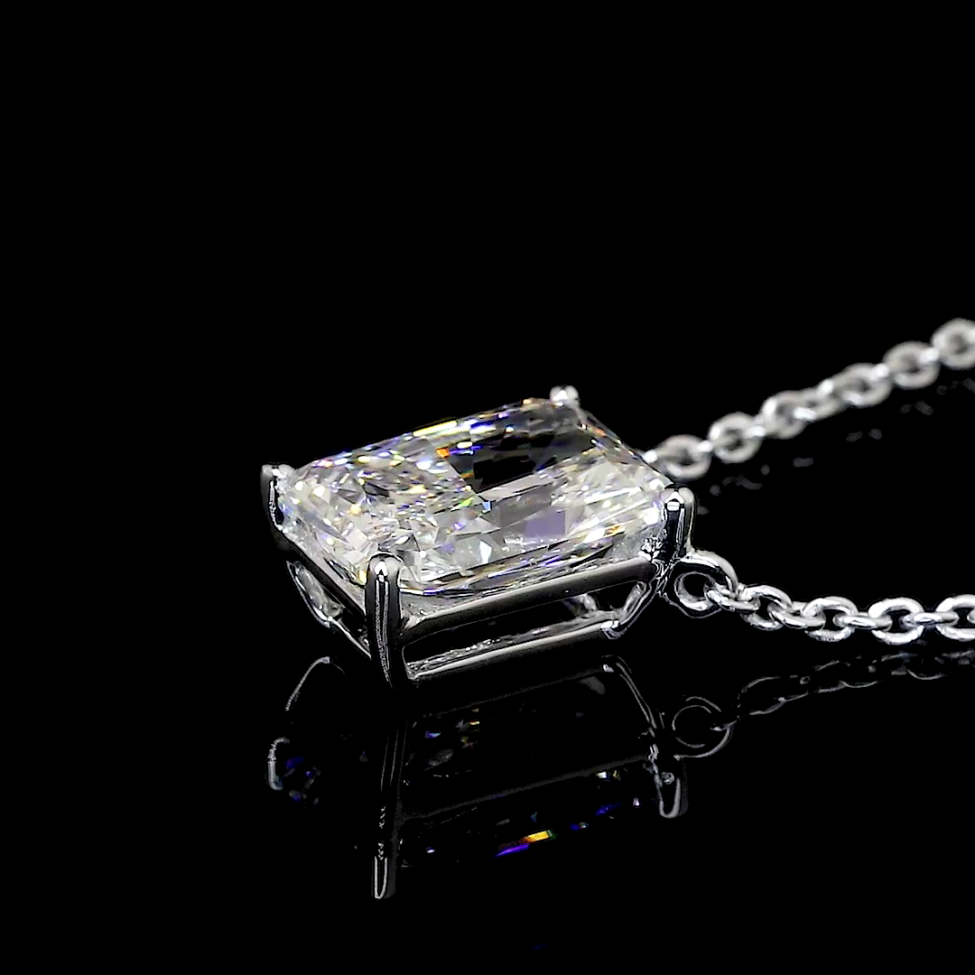 2ctw Prong East West Radiant Solitaire Pendant