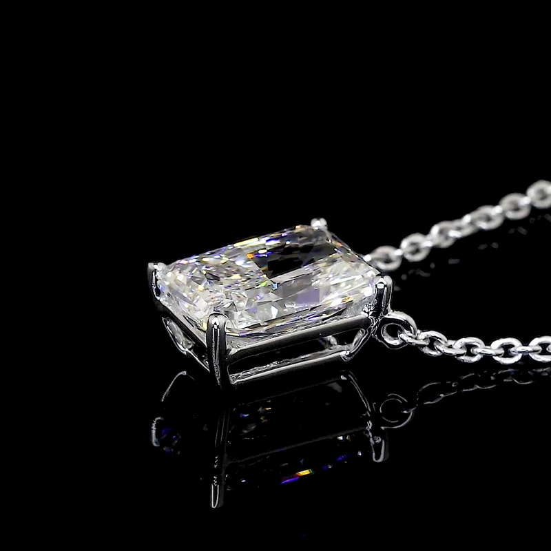 2ctw Prong East West Radiant Solitaire Pendant