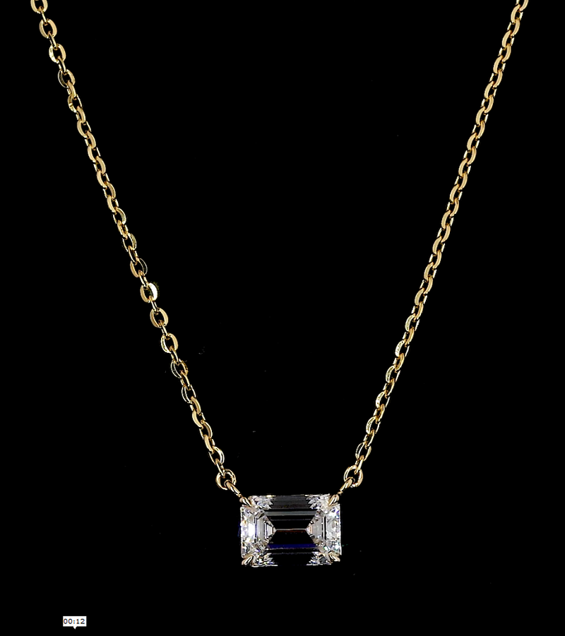 2ctw Prong Emerald Solitaire Pendant