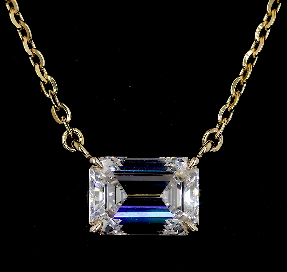 2ctw Prong Emerald Solitaire Pendant