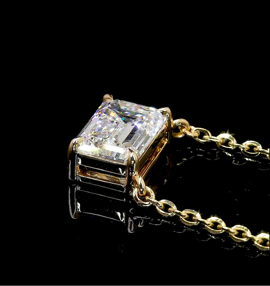 2ctw Prong Emerald Solitaire Pendant
