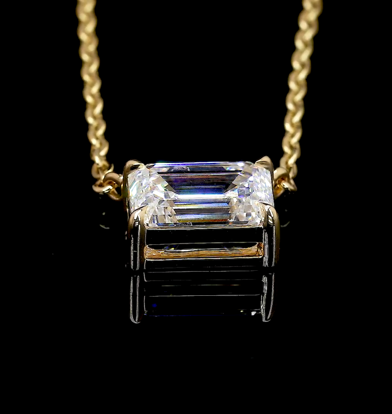 2ctw Prong Emerald Solitaire Pendant