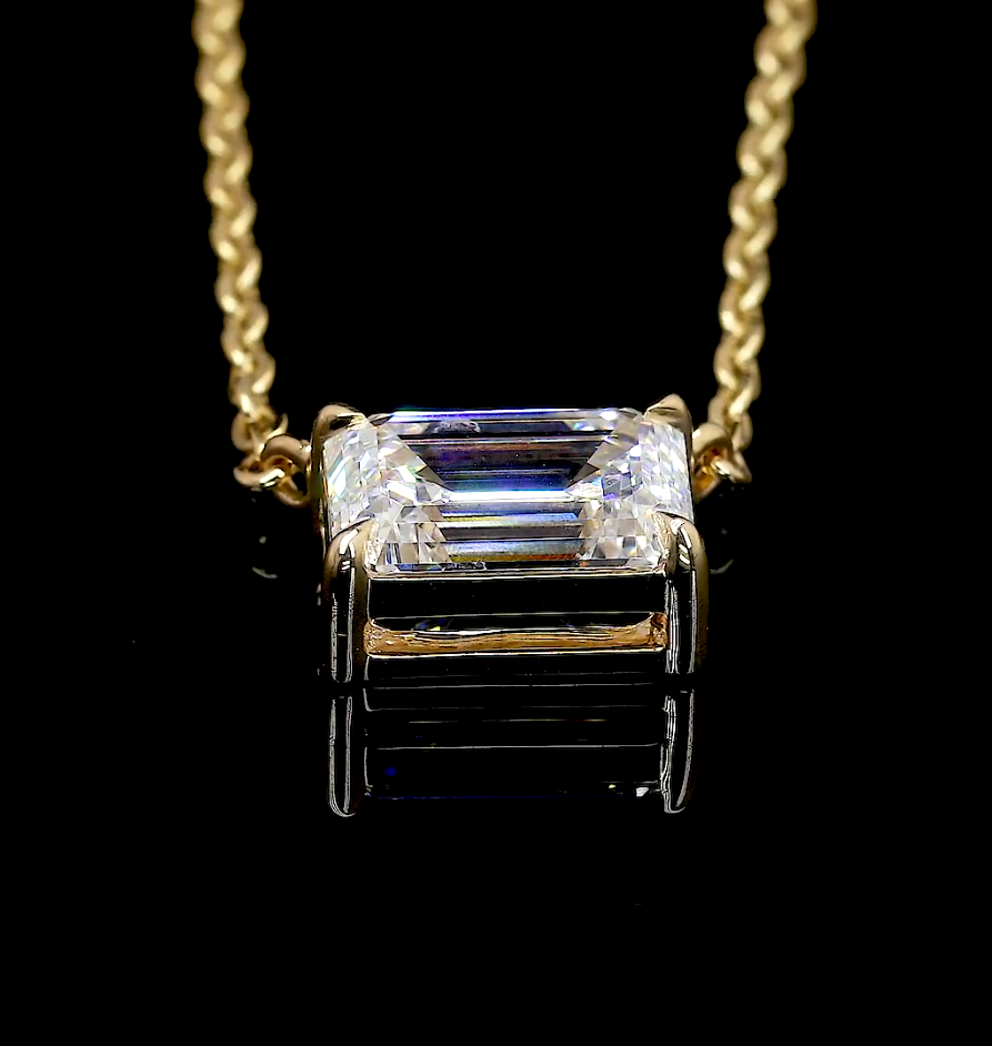 2ctw Prong Emerald Solitaire Pendant